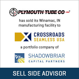 Stout served as the exclusive financial advisor to Plymouth Tube Company, Winamac facility in connection with the sale to Shadowbriar Capital Partners.