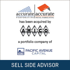 Stout served as the exclusive advisor to Accurate Perforating, in connection with its sale to AMICO, a portfolio company of Pacific Avenue Capital Partners