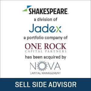 Stout Advises Shakespeare on Sale to Nova Capital Management